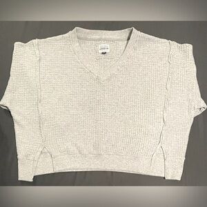 American Eagle Outfitters Big Hug waffle V-neck Sweatshirt